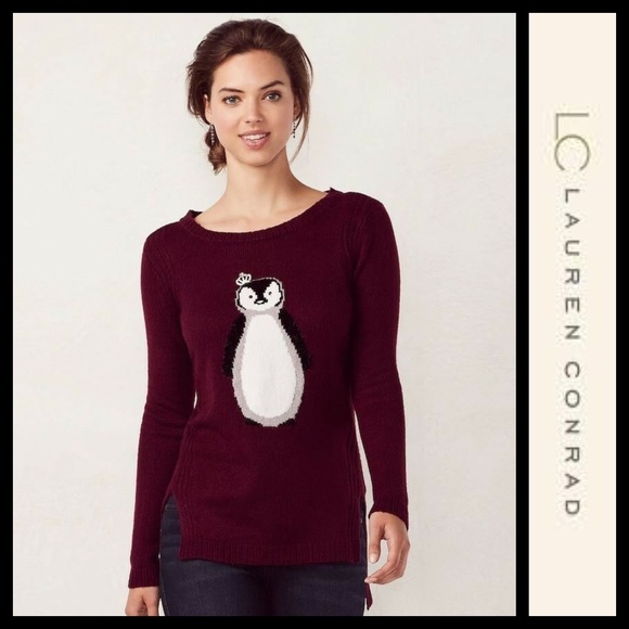 LC Lauren Conrad Sweaters - LC Lauren Conrad Penguin Hi-Low Sweater NWT